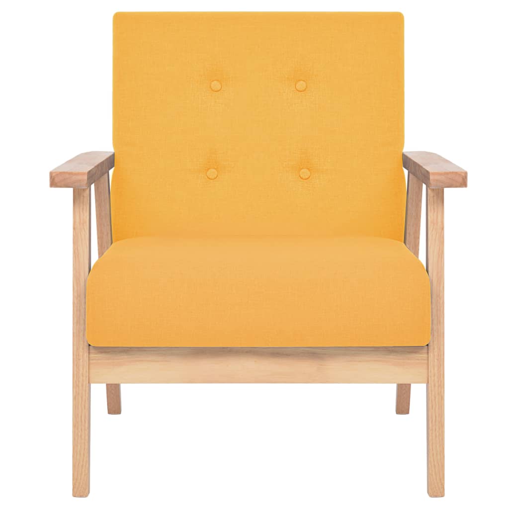 Ensemble de canapé 2 pcs Tissu jaune