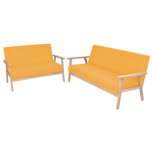 Ensemble de canapé 2 pcs Tissu jaune