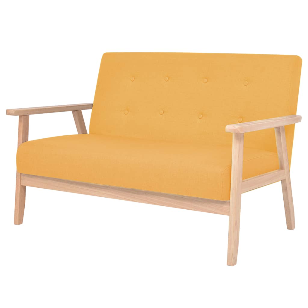 Ensemble de canapé 2 pcs Tissu jaune