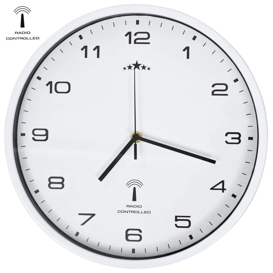 Horloge murale radioguidée avec mouvement à quartz 31 cm Blanc