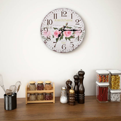 Horloge murale vintage Fleur 30 cm