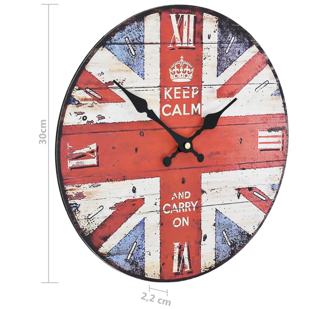 Horloge murale vintage Royaume-Uni 30 cm