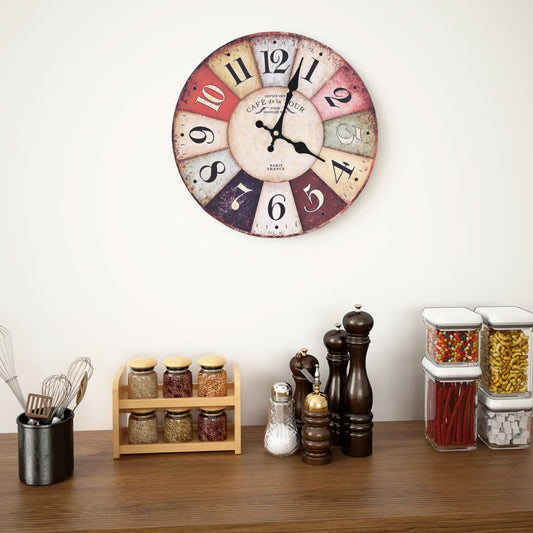 Horloge murale vintage Colorée 30 cm