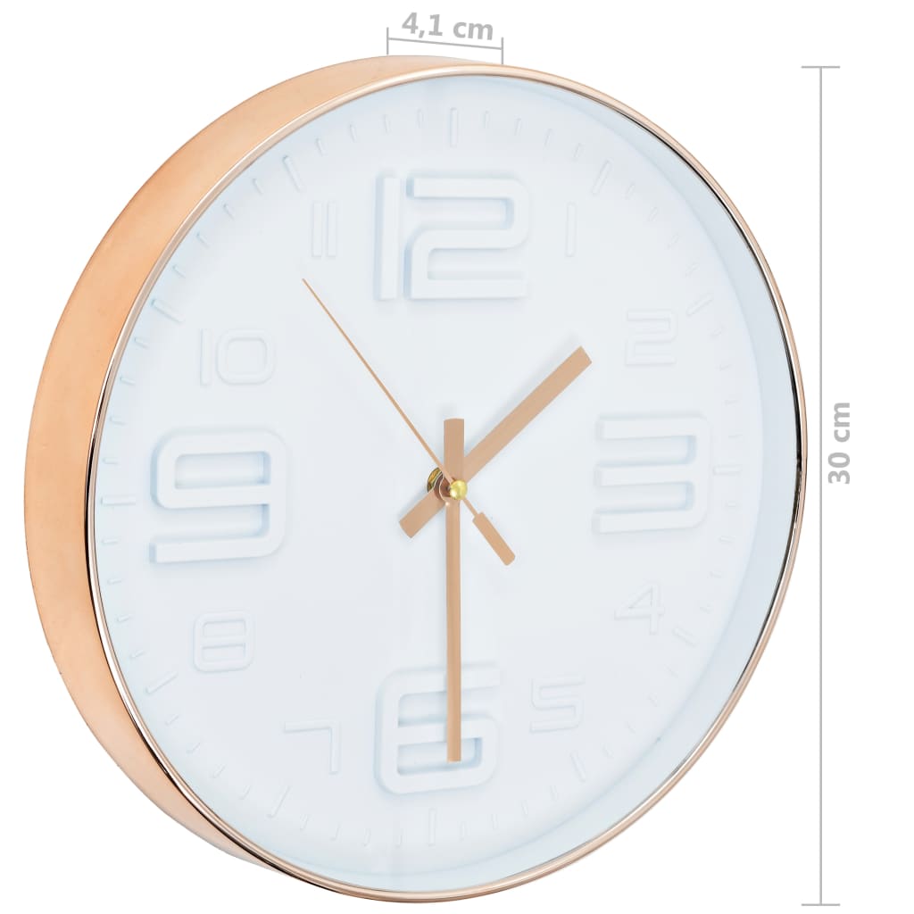 Horloge murale avec aspect de cuivre 30,5 cm