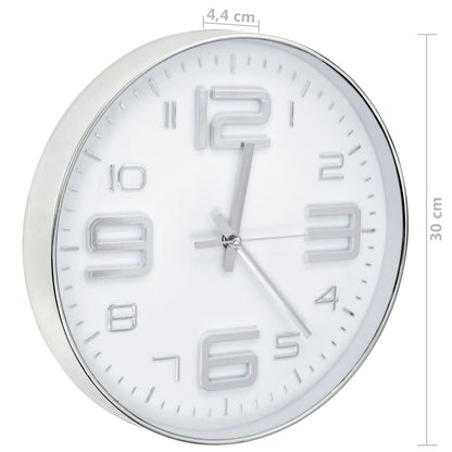 Horloge murale 30 cm Argenté