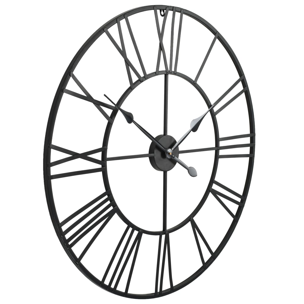 Horloge murale vintage avec mouvement à quartz Métal 80 cm XXL