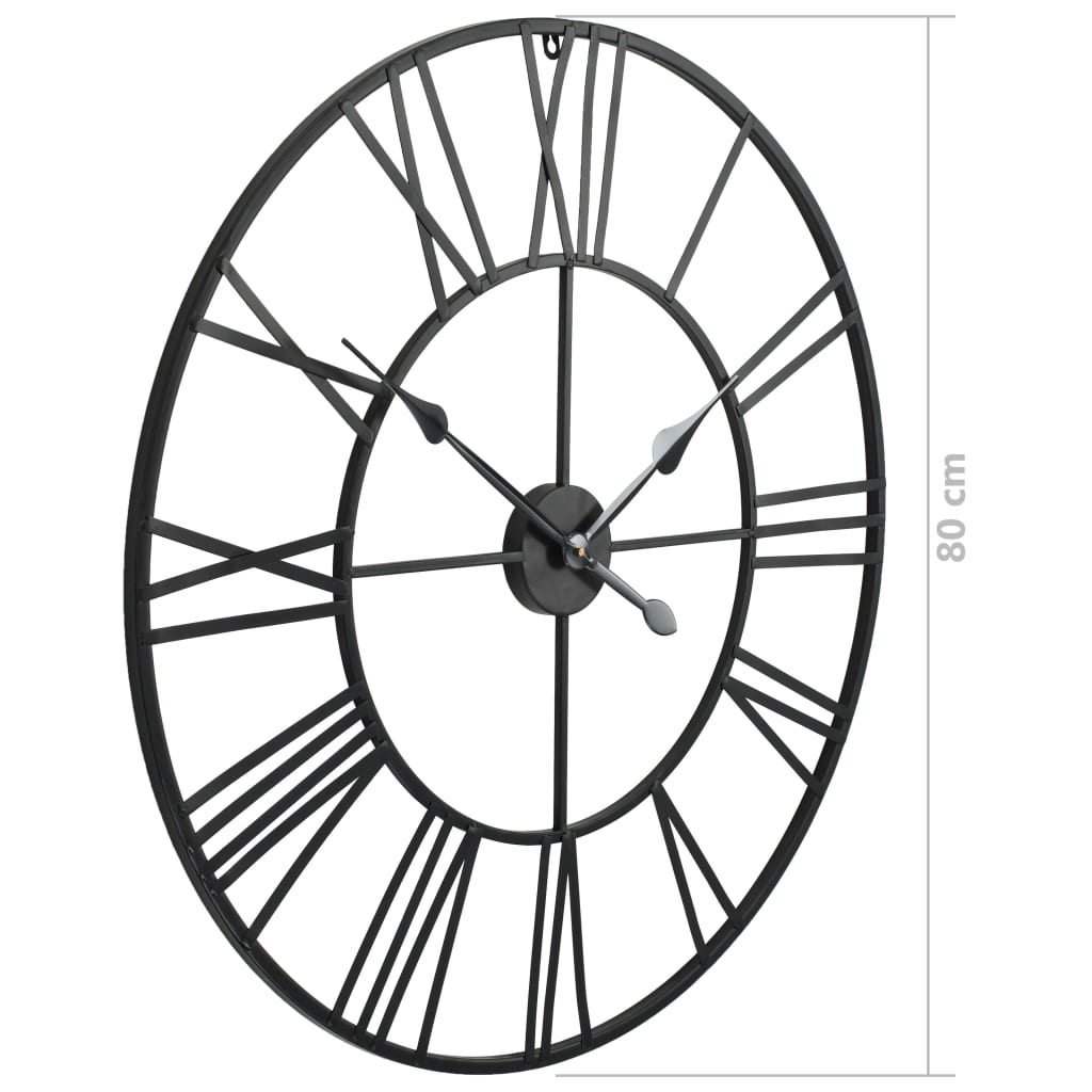 Horloge murale vintage avec mouvement à quartz Métal 80 cm XXL