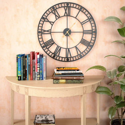 Horloge murale vintage avec mouvement à quartz Métal 60 cm XXL