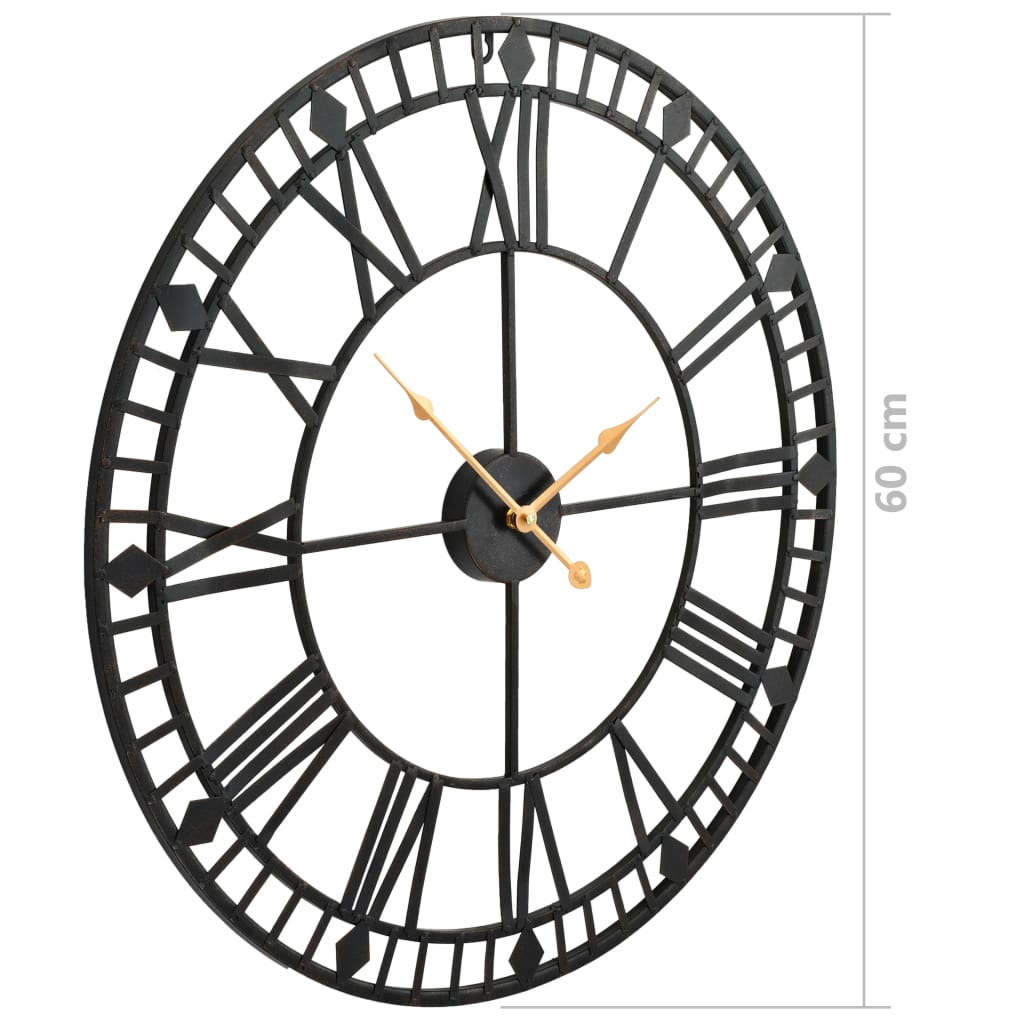 Horloge murale vintage avec mouvement à quartz Métal 60 cm XXL