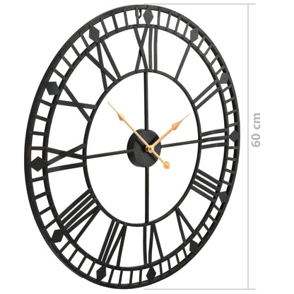 Horloge murale vintage avec mouvement à quartz Métal 60 cm XXL