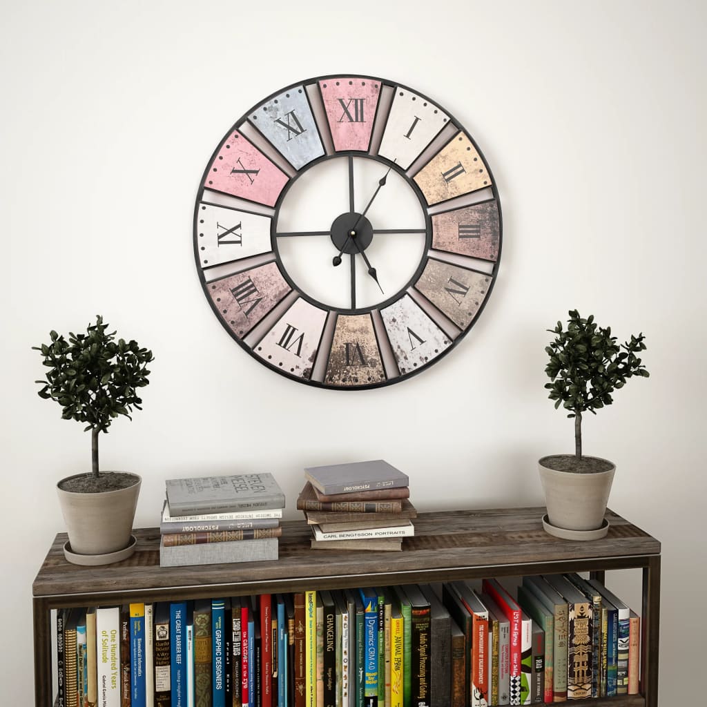 Horloge murale vintage avec mouvement à quartz 60 cm XXL