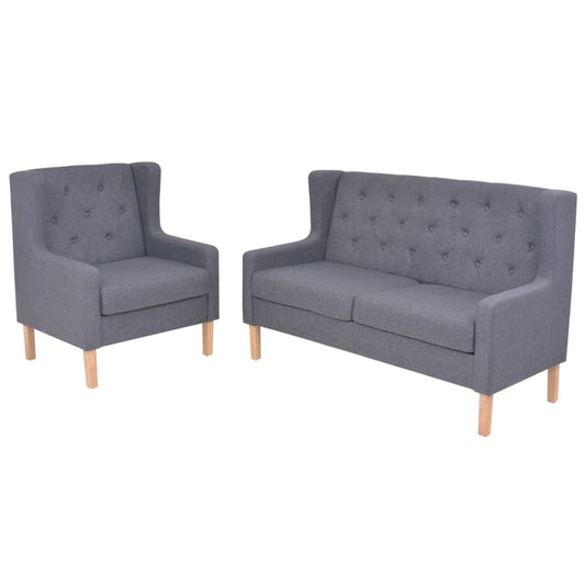 Ensemble de canapés 2 pcs tissu gris