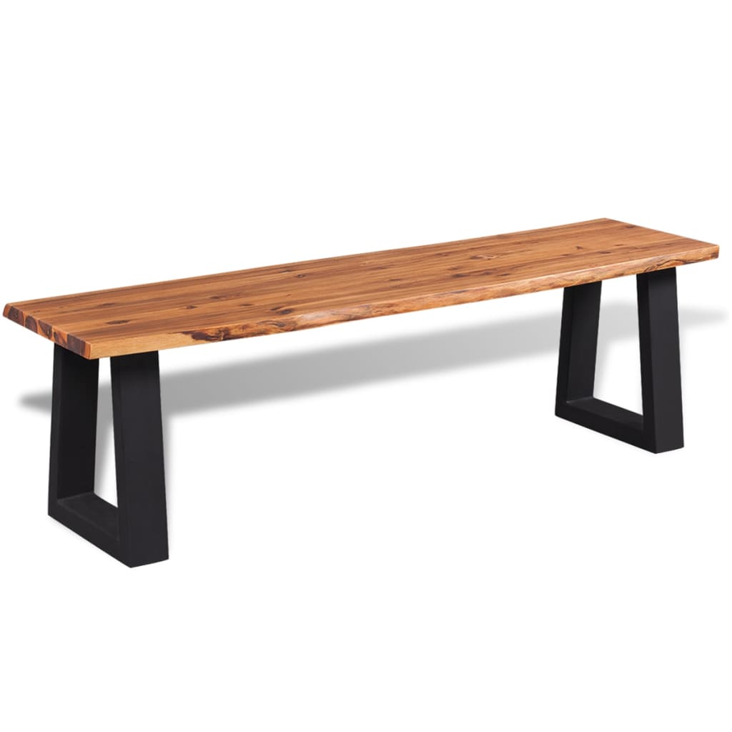 Banc en bois d'acacia massif 145 cm