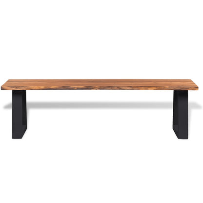 Banc en bois d'acacia massif 145 cm