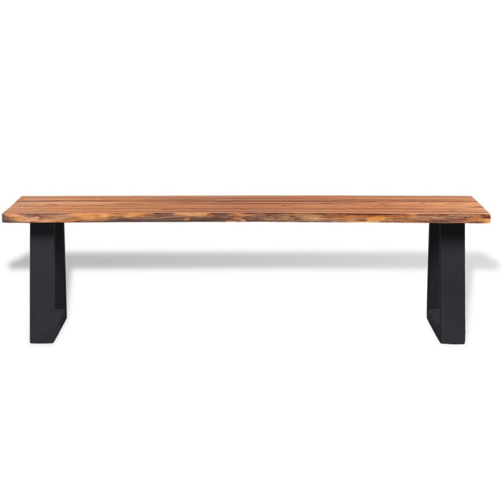 Banc en bois d'acacia massif 160 cm