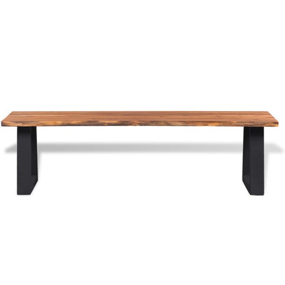 Banc en bois d'acacia massif 160 cm