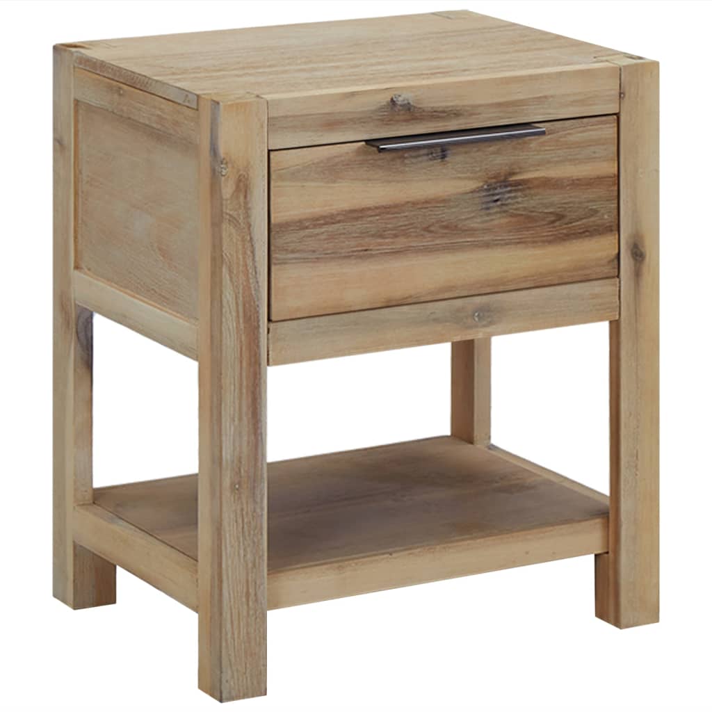 Table de chevet avec tiroir 40x30x48 cm Bois d'acacia solide