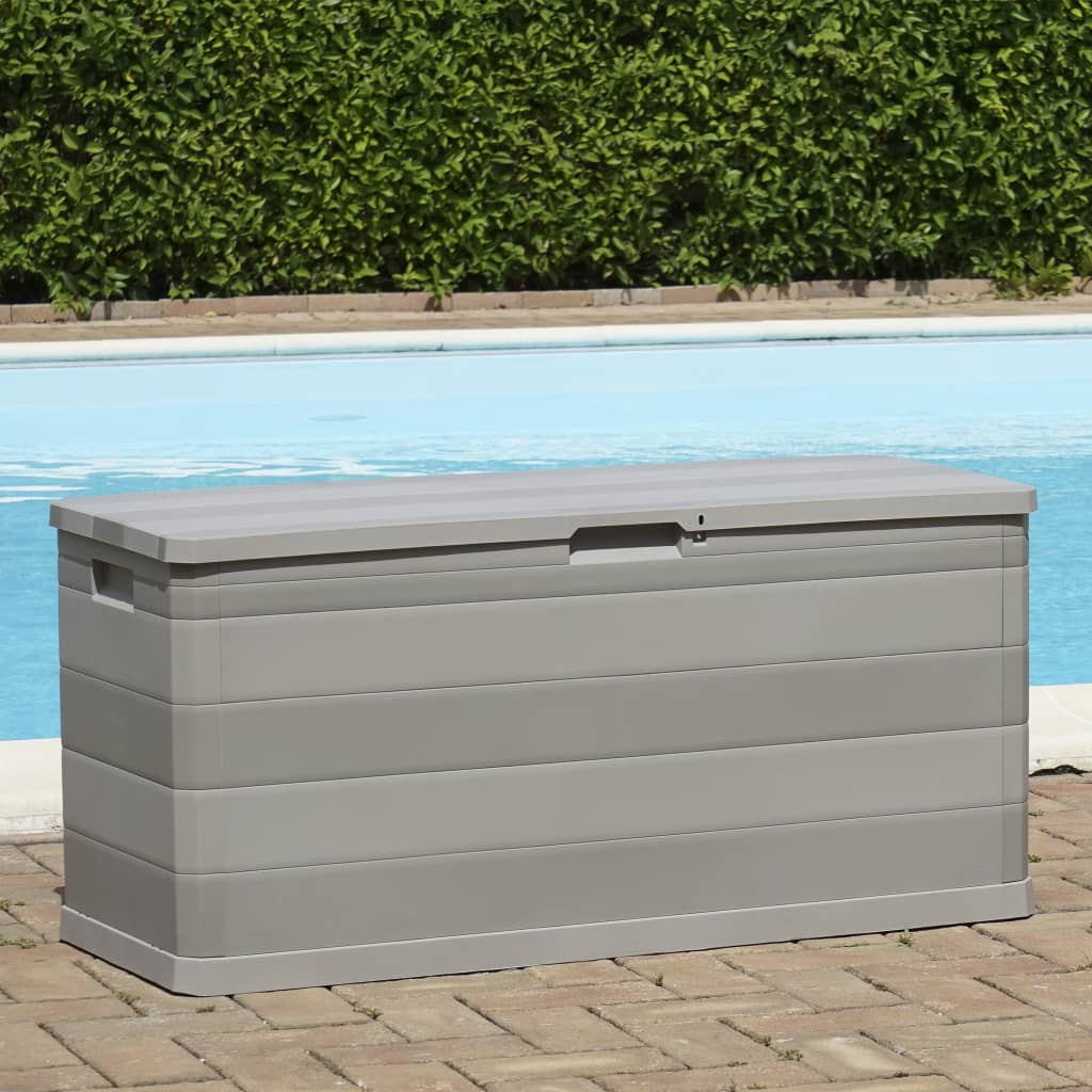 Boîte de rangement de jardin gris 117x45x56 cm