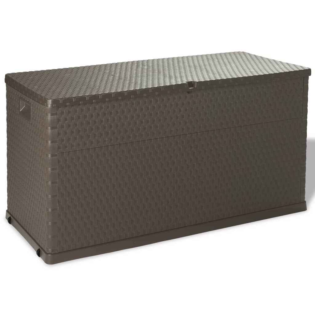 Boîte de stockage de jardin Marron 120x56x63 cm PP Rotin