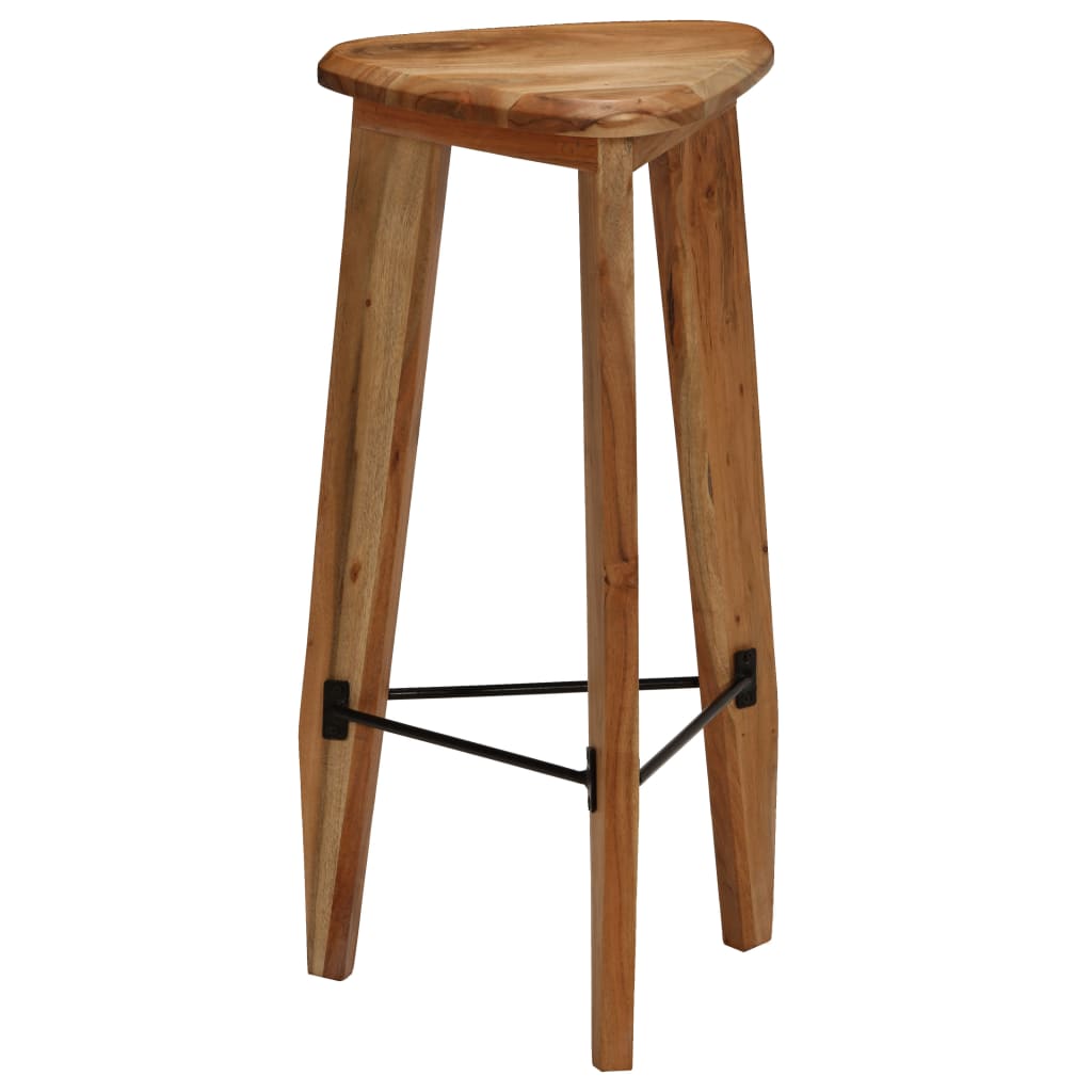 Tabourets de bar lot de 2 bois d'acacia massif