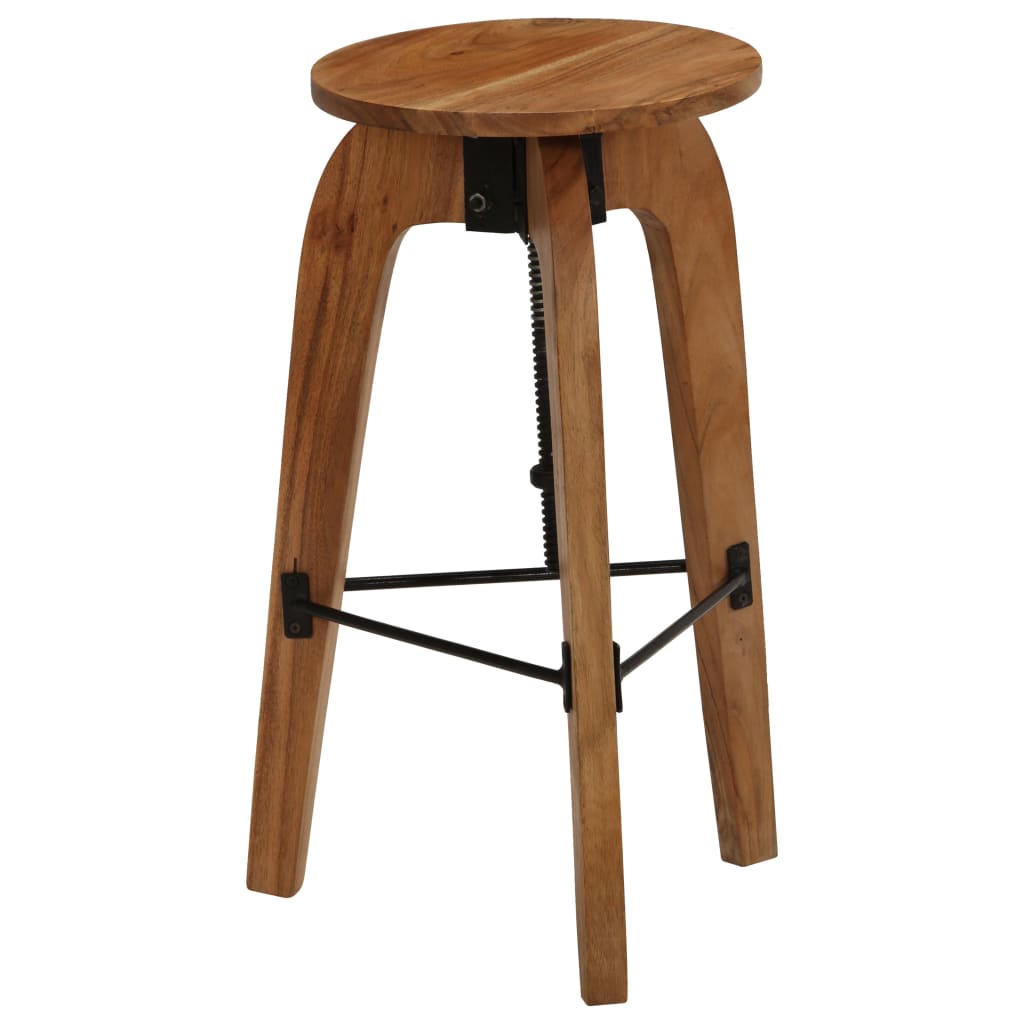 Chaises de bar lot de 2 bois d'acacia solide