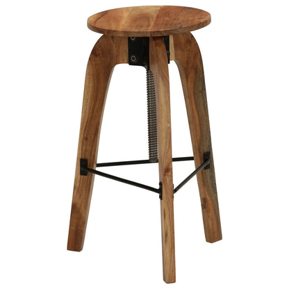 Chaises de bar lot de 2 bois d'acacia solide