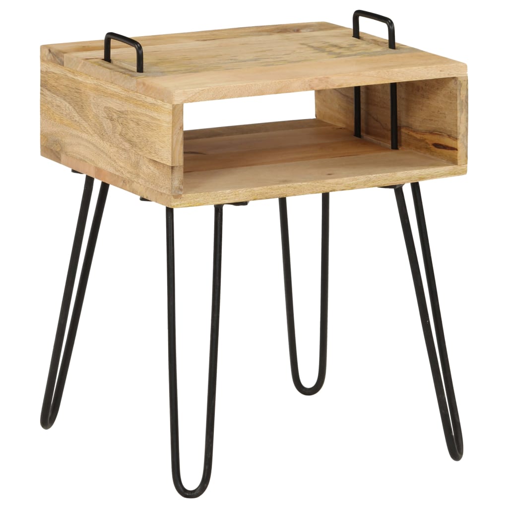 Table de chevet Bois de manguier massif 40x34x47 cm