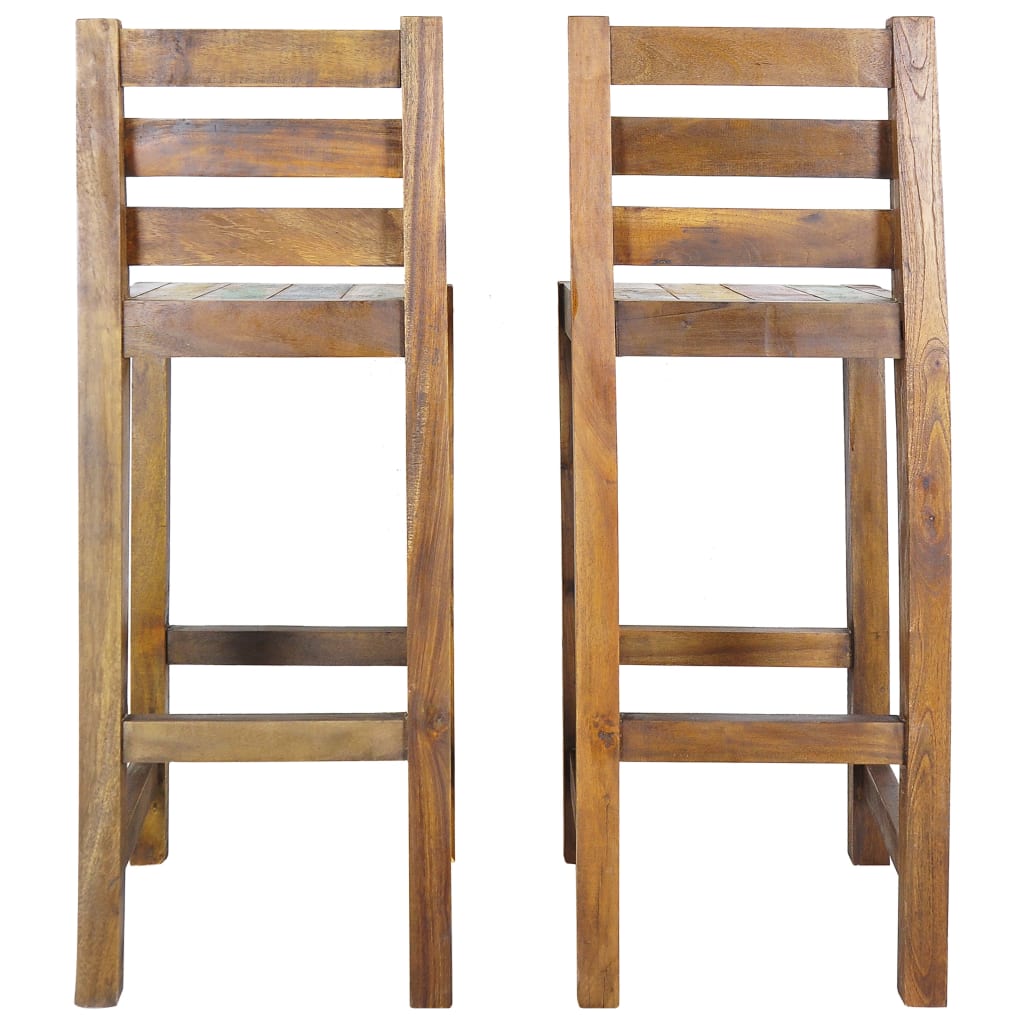 Tabourets de bar lot de 2 bois massif de récupération