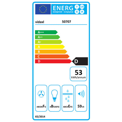 Hotte murale Acier inoxydable 756 m³/h 60 cm Noir