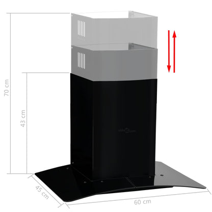 Hotte murale Acier inoxydable 756 m³/h 60 cm Noir