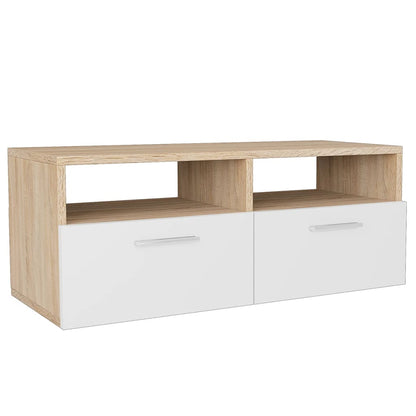 Meubles TV 2 pcs Bois d’ingénierie 95x35x36 cm Chêne et blanc