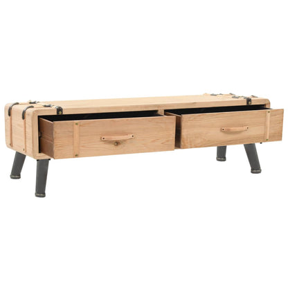 Meuble TV Bois de sapin massif 120x33x35 cm