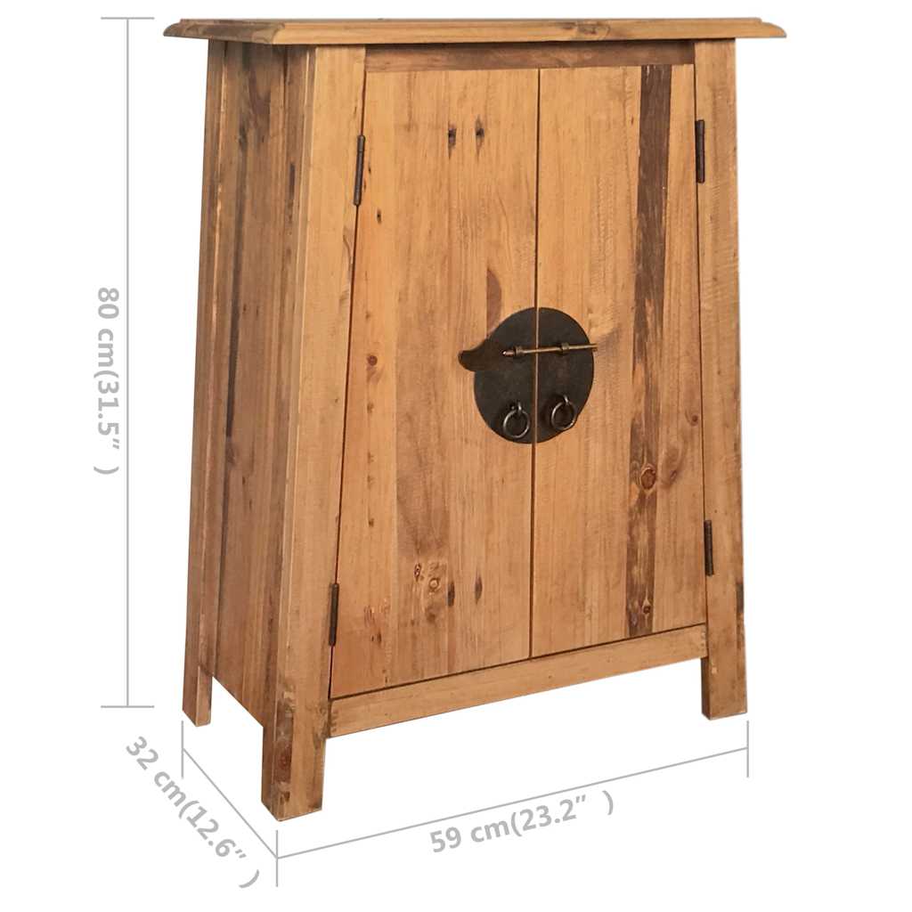 Armoire latérale de salle de bain Pin massif 59x32x80 cm