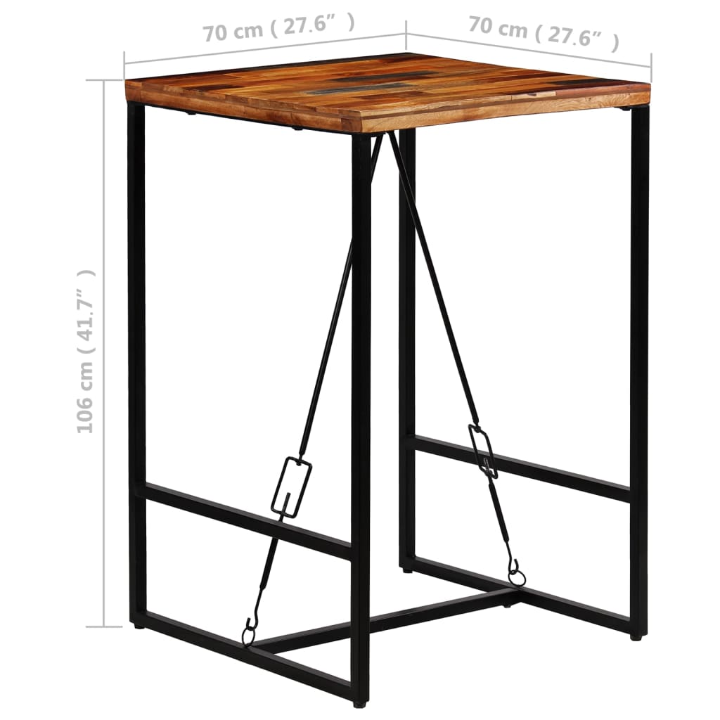 Table de bar Bois de récupération massif 70x70x106 cm