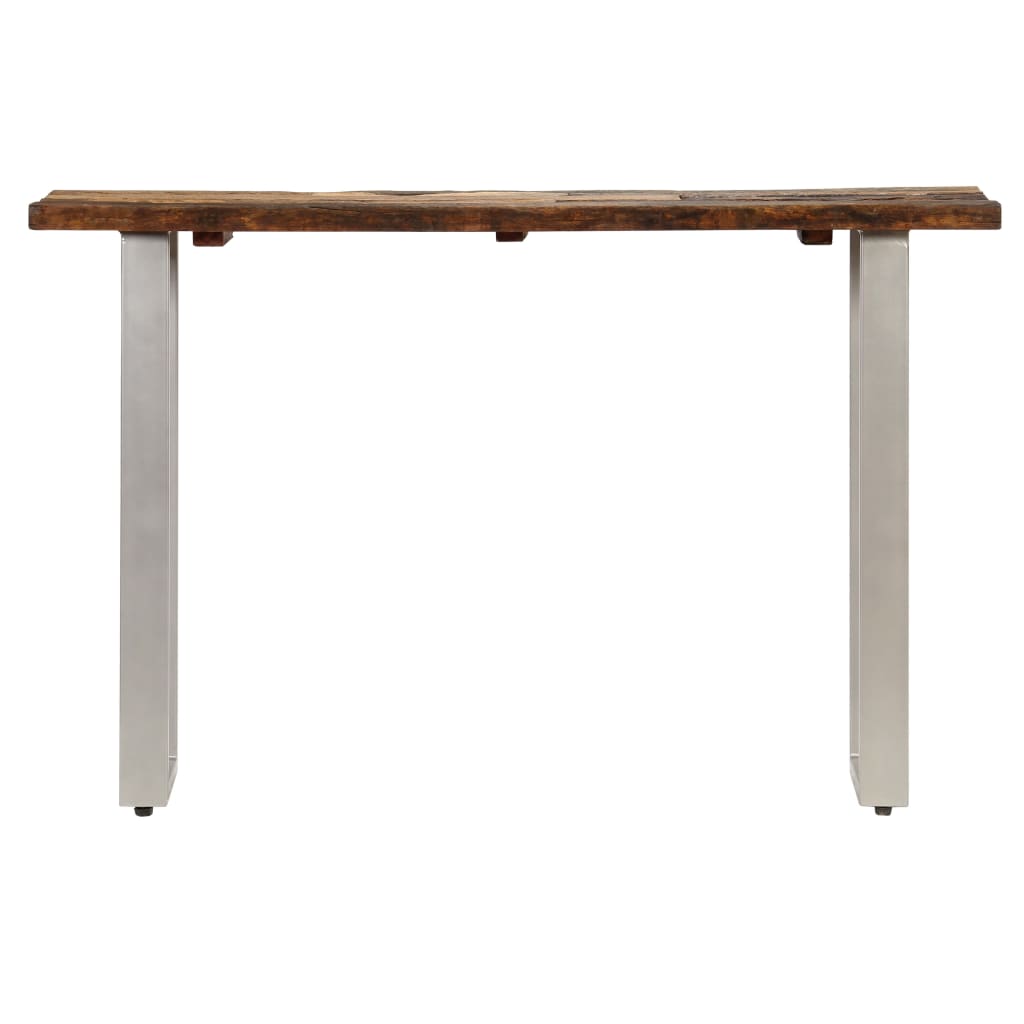 Table console Bois de récupération et acier 120x35x76 cm