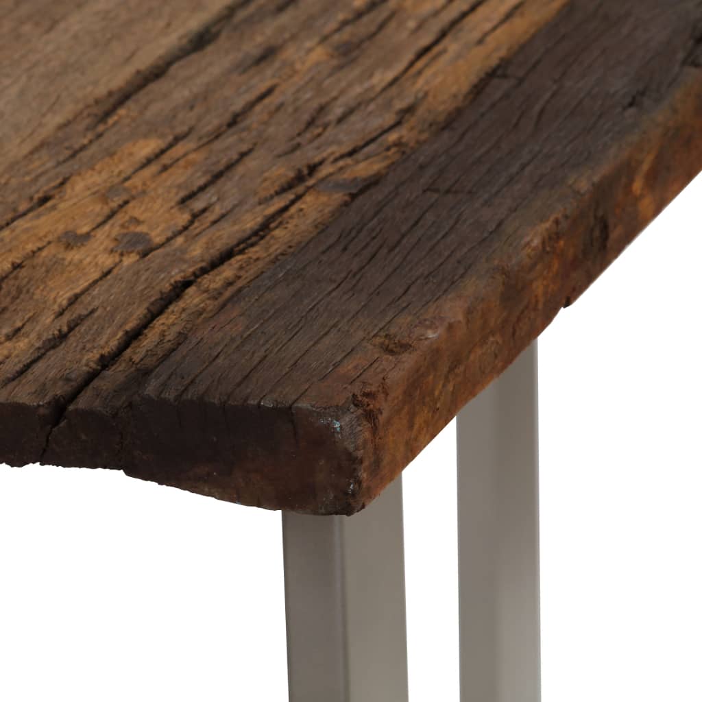 Table console Bois de récupération et acier 120x35x76 cm