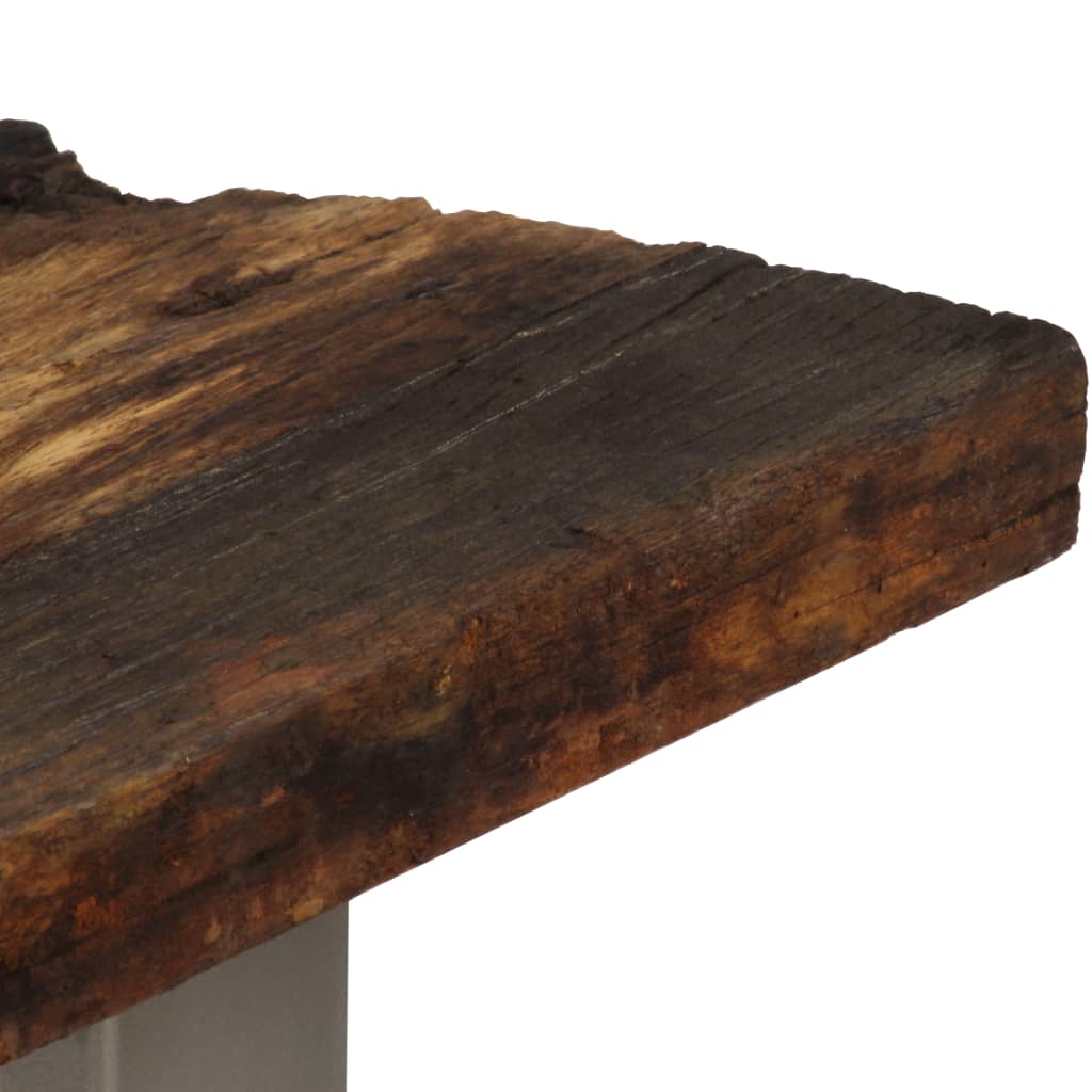 Table console Bois de récupération et acier 120x35x76 cm