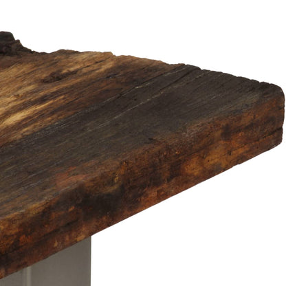 Table console Bois de récupération et acier 120x35x76 cm