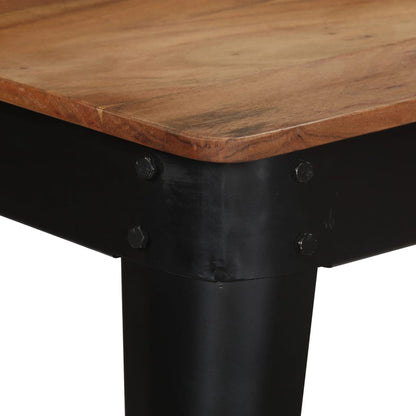 Table à manger Bois d'acacia massif et acier 120x60x76 cm