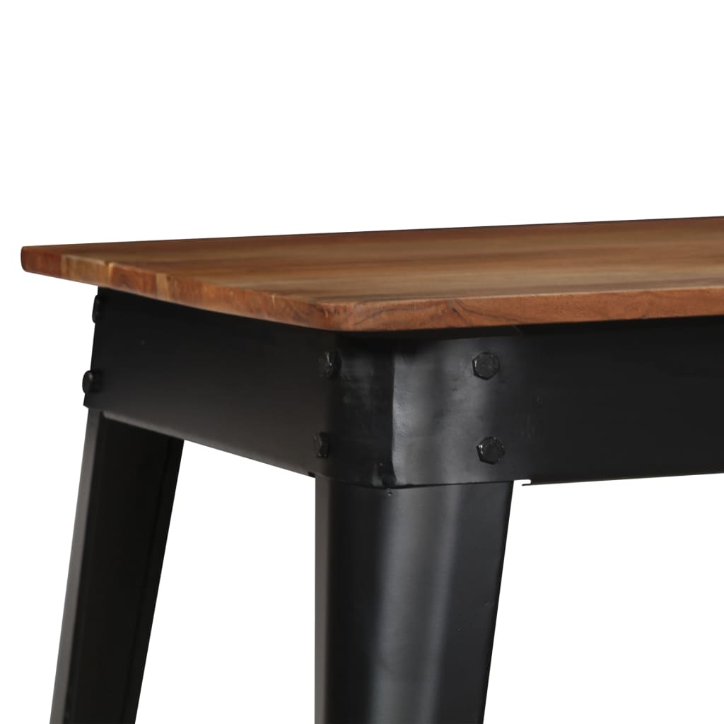 Table à manger Bois d'acacia massif et acier 120x60x76 cm