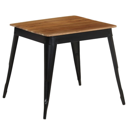 Table à manger Bois d'acacia massif et acier 75x75x76 cm