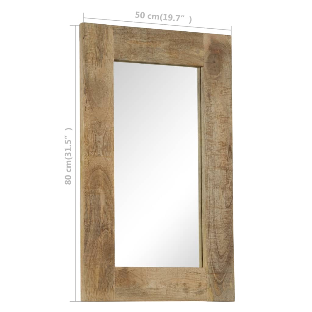 Miroir Bois de manguier massif 50 x 80 cm