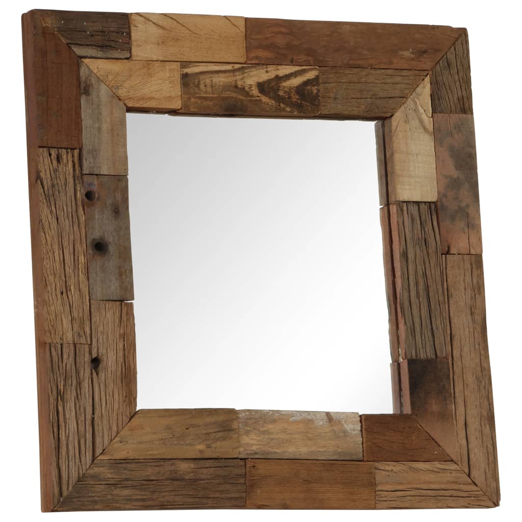 Miroir Bois de récupération massif 50 x 50 cm