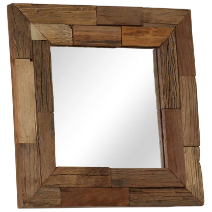 Miroir Bois de récupération massif 50 x 50 cm