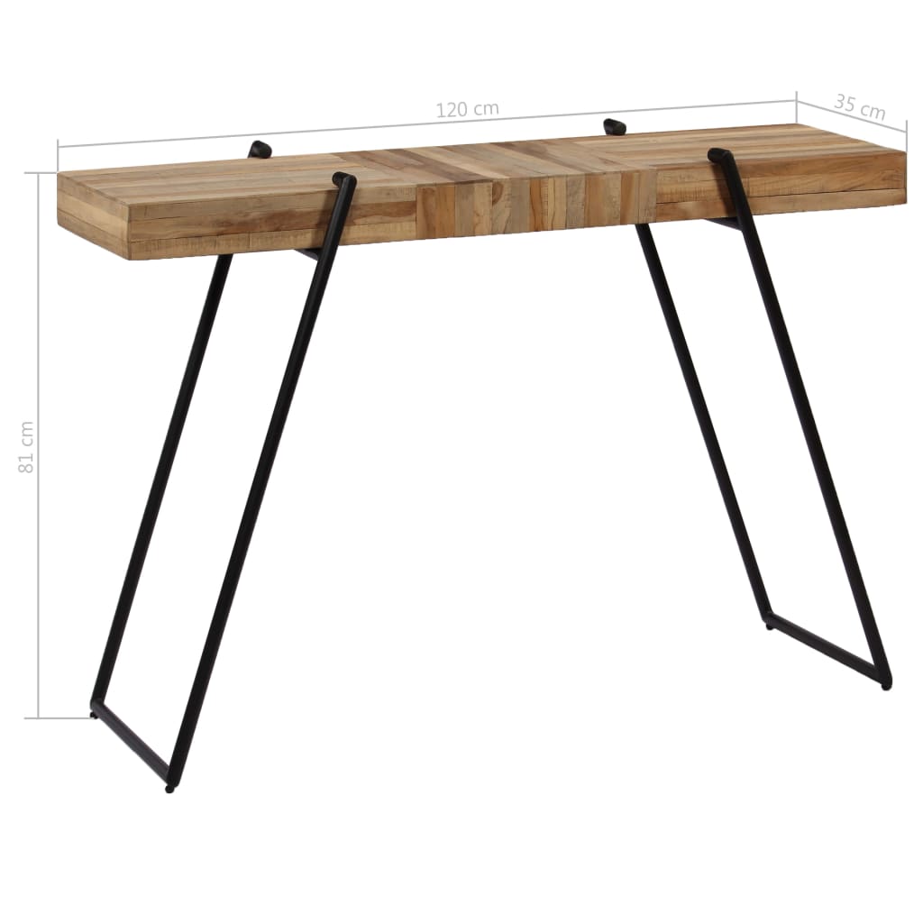 Table console 120 x 35 x 81 cm Teck recyclé