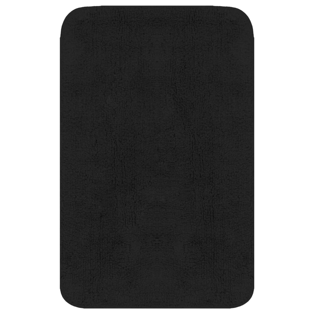 Jeu de tapis de salle de bain 3 pcs Tissu Anthracite