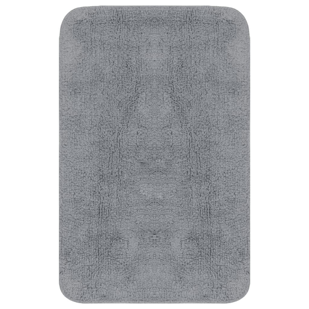 Jeu de tapis de salle de bain 3 pcs Tissu Gris