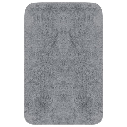 Jeu de tapis de salle de bain 3 pcs Tissu Gris