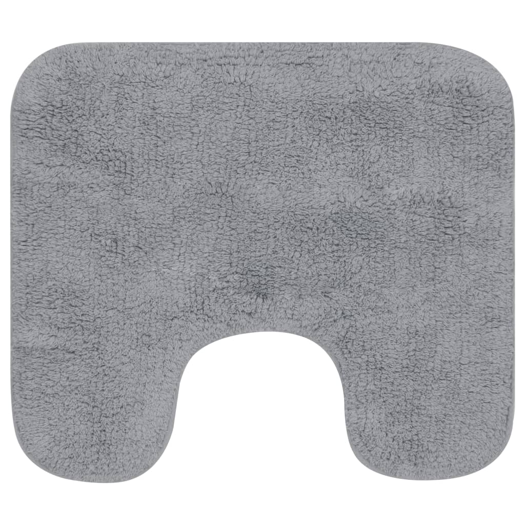 Jeu de tapis de salle de bain 3 pcs Tissu Gris