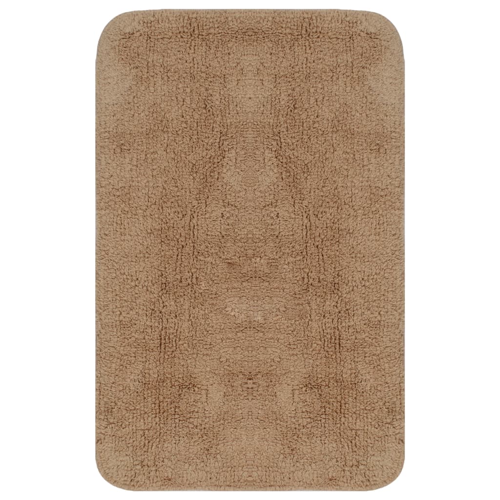 Jeu de tapis de salle de bain 3 pcs Tissu Beige